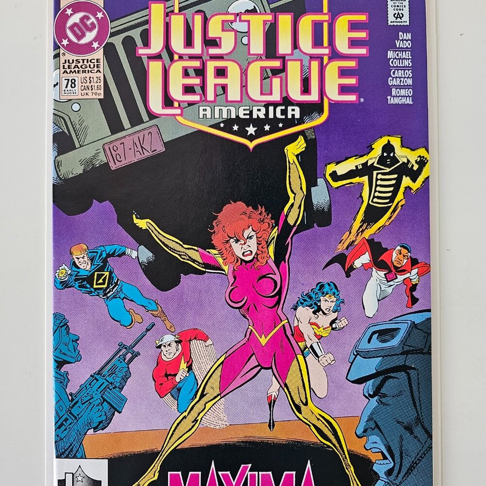 JUSTICE LEAGUE America #78 Early Aug 1993 DC Comics Maxima Overdrive! VF/NM